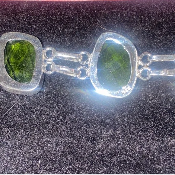 Gorgeous Faceted Green Quartz Handcrafted 925 Bracelet - Picture 12 of 14